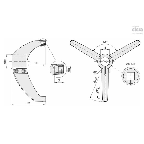 Tripod Supports, BAS3-60-SST